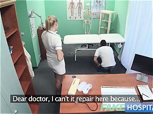 faux medical center Hired handyman cums all over nurses bum
