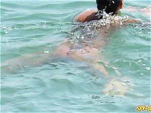 hefty boobies amateur Beach cougars - voyeur Beach flick